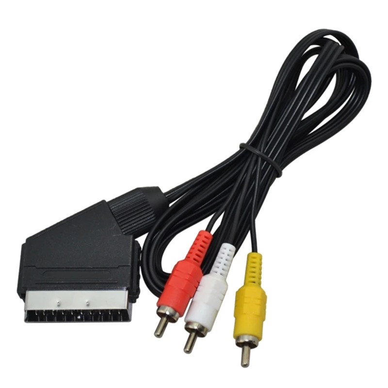 1.8m/6Feet RGB Line Scart To 3 RCA Video Cables For NES for FC High Quality Cab