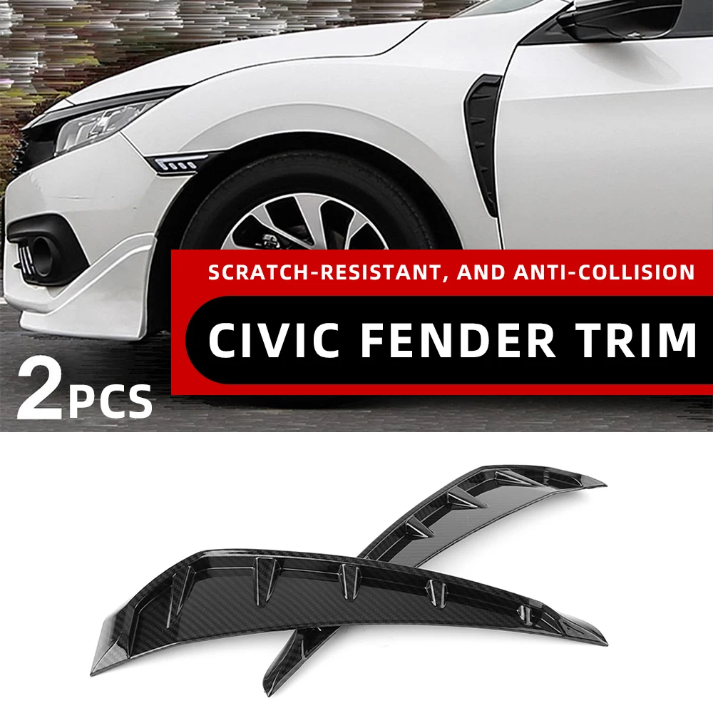 

For Honda Civic FC 2022 2021 2020 2019 2018 2017 Carbon Fiber Car Side Fender Air Vent Trim Cover Flow Sticker Auto Accessories