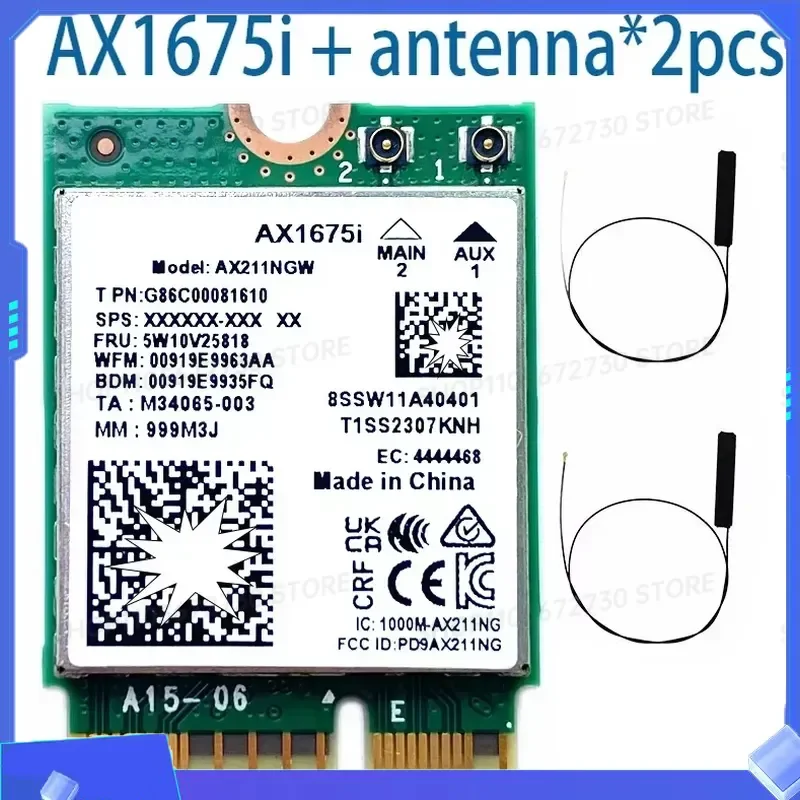for HH 2026 Killer Ax1675I Ax211 Wifi 6E Tri Band Network Card 5374Mbps Cnvi2 Interface Bluetooth 5 2 Laptop Wireless Adapter