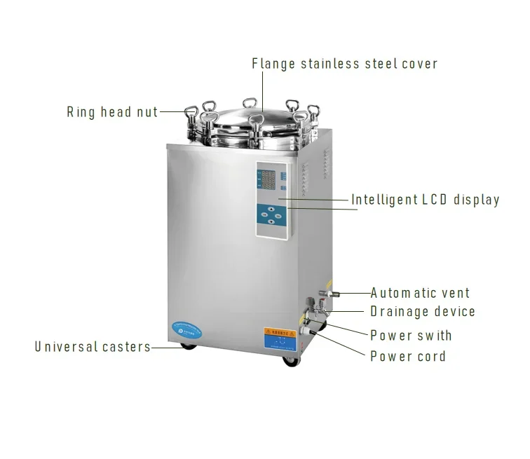 Industrial 150L Vertical Pressure Steam Sterilizer Biological Chemical Laboratory Autoclaves for Glassware