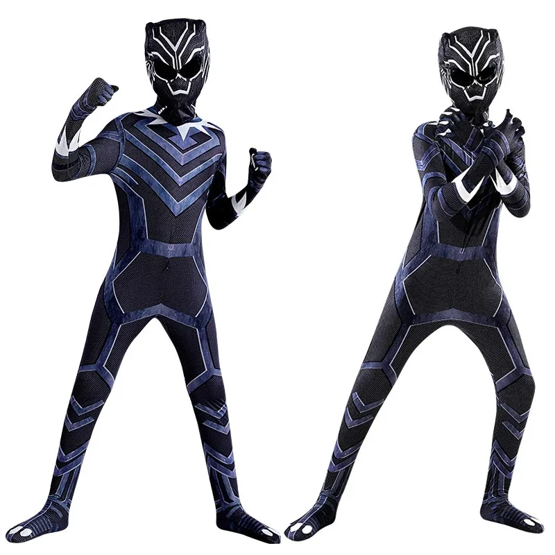 

Superhero Black Panther Cosplay Costume for Adult Bodysuit Super Hero Zentai Suit Carnival Party Costumes Jumpsuit Set