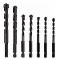 3-12 Black Masonry Drill Bits Ceramic Tile Drill Bits Carbide Tip for Glass Brick Tile Concrete Plastic Wood Brick Triangle Bit