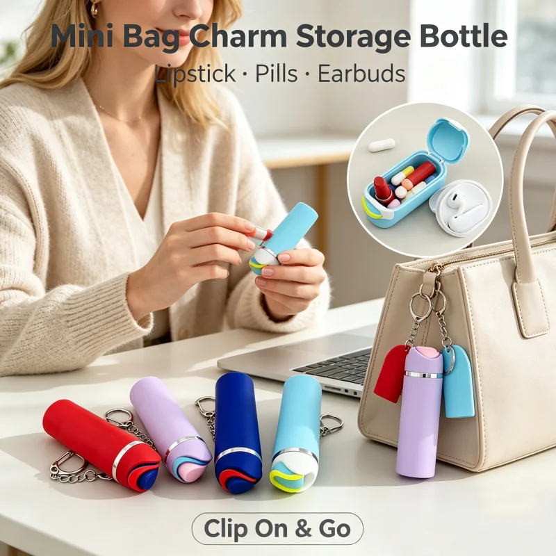 Mini Water Bottle Keychain ， Cute Cup Mini Tumbler Keychain，Applicable To Holder Keyring for Lip Balm, Backpack