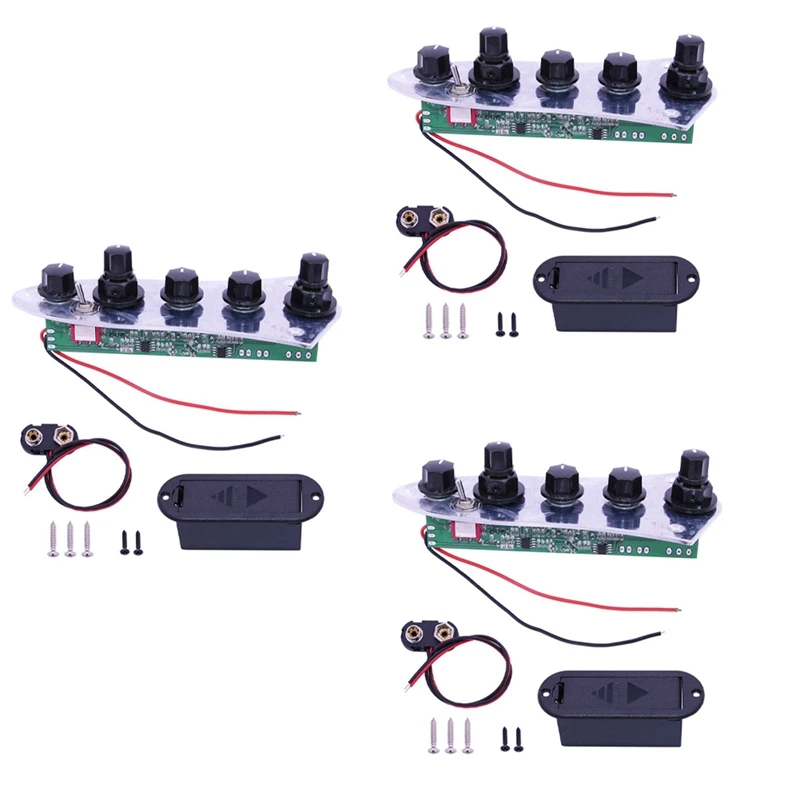 3X 5 Jazz JB Bass Loaded Wired Control Plate For 4/5 String Bass Guitar Parts