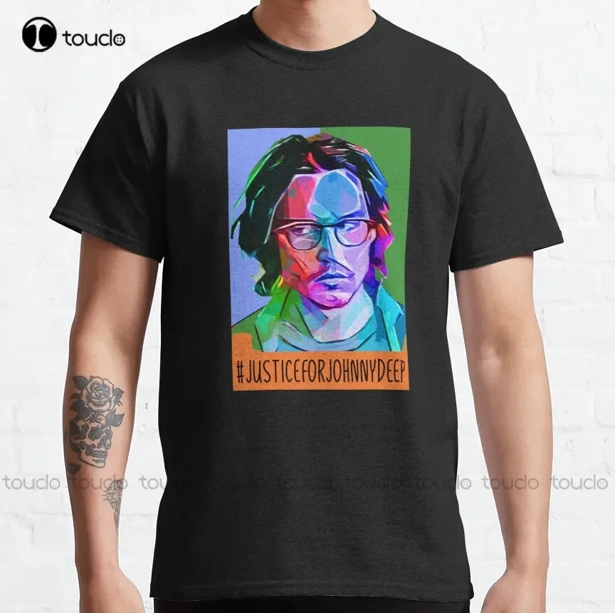 We Stand With Johnny Depp Classic T-Shirt Mens Beach Shirts Outdoor Simple Vintag Casual T Shirts Xs-5Xl Breathable Cotton New
