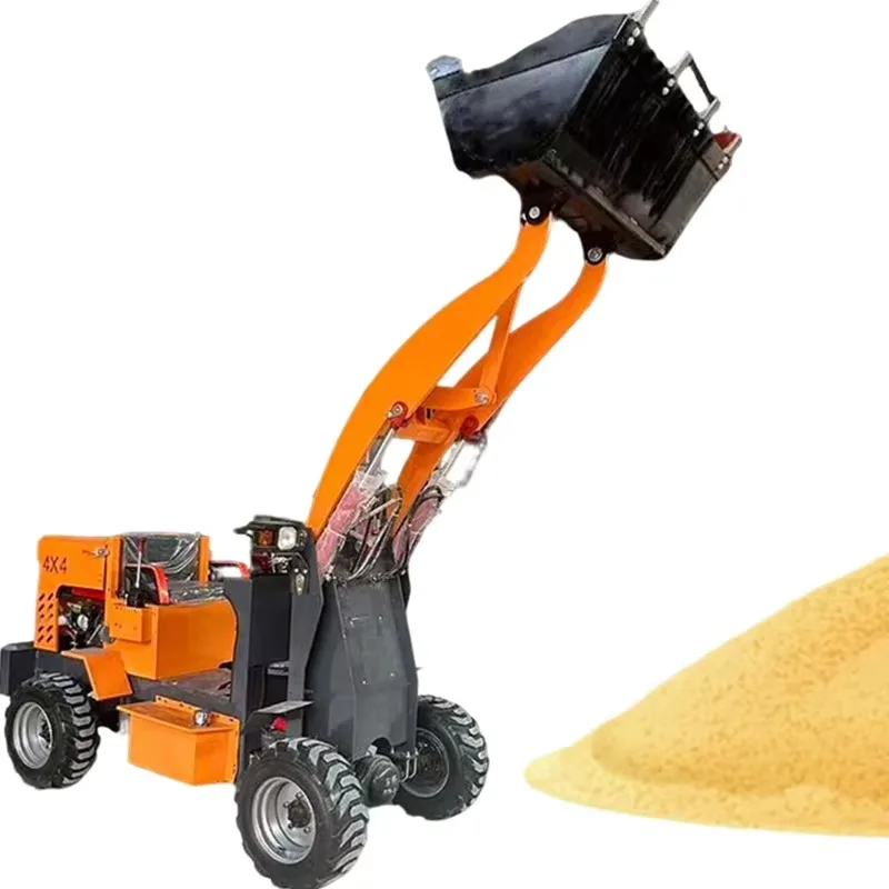 2026 Mini Skid Steer Loader  Farm Construction Pasture Mini Loader with Large Bucket Die sel & Electric Optional