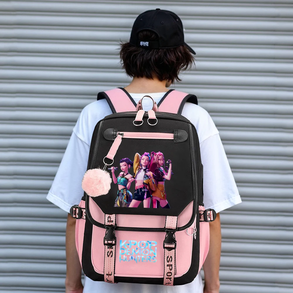 For Demone Hunter Backpack for Girl Back School Gift School Bag Y2K Cute Print Woman Travel Casual Large Capacity Rucksack