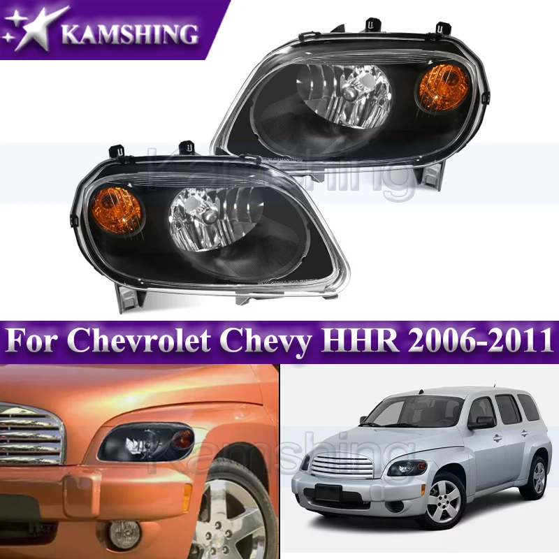 Kamshing Front Bumper Headlight For Chevrolet Chevy HHR 2006-2011 Front Head Light Headlamp Head Lamp (Black)