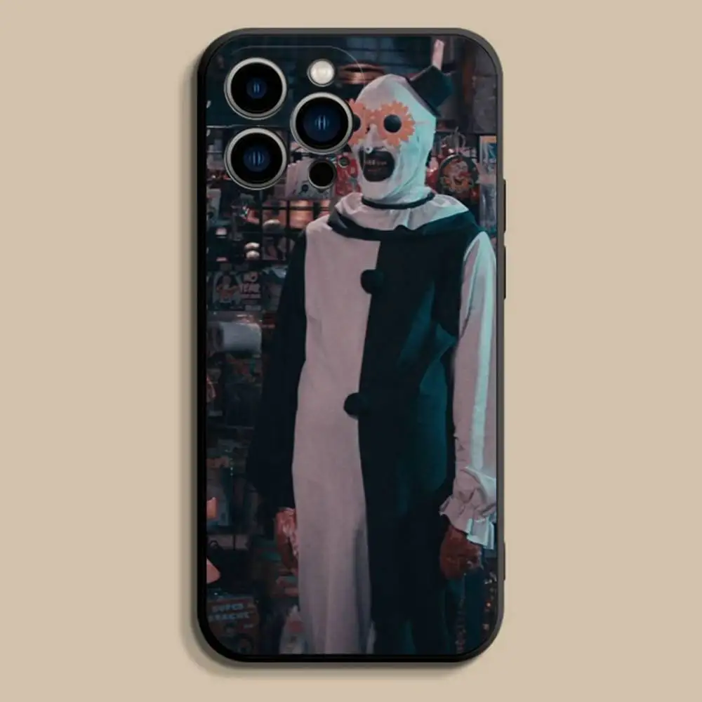 Divertida funda de teléfono A-Art the C-Clown para iPhone 17,16,15,14,13,12,Pro,Max,Plus,E,SE4,Air,Mini funda suave negra