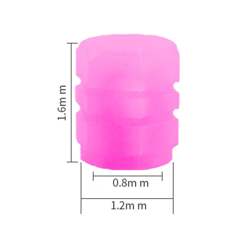 16Pcs Mini Pink Luminous Tire Valve Caps Car Motorcycle Glowing Valve Cover Tire Wheel Hub Styling Decor Auto Moto Accessories