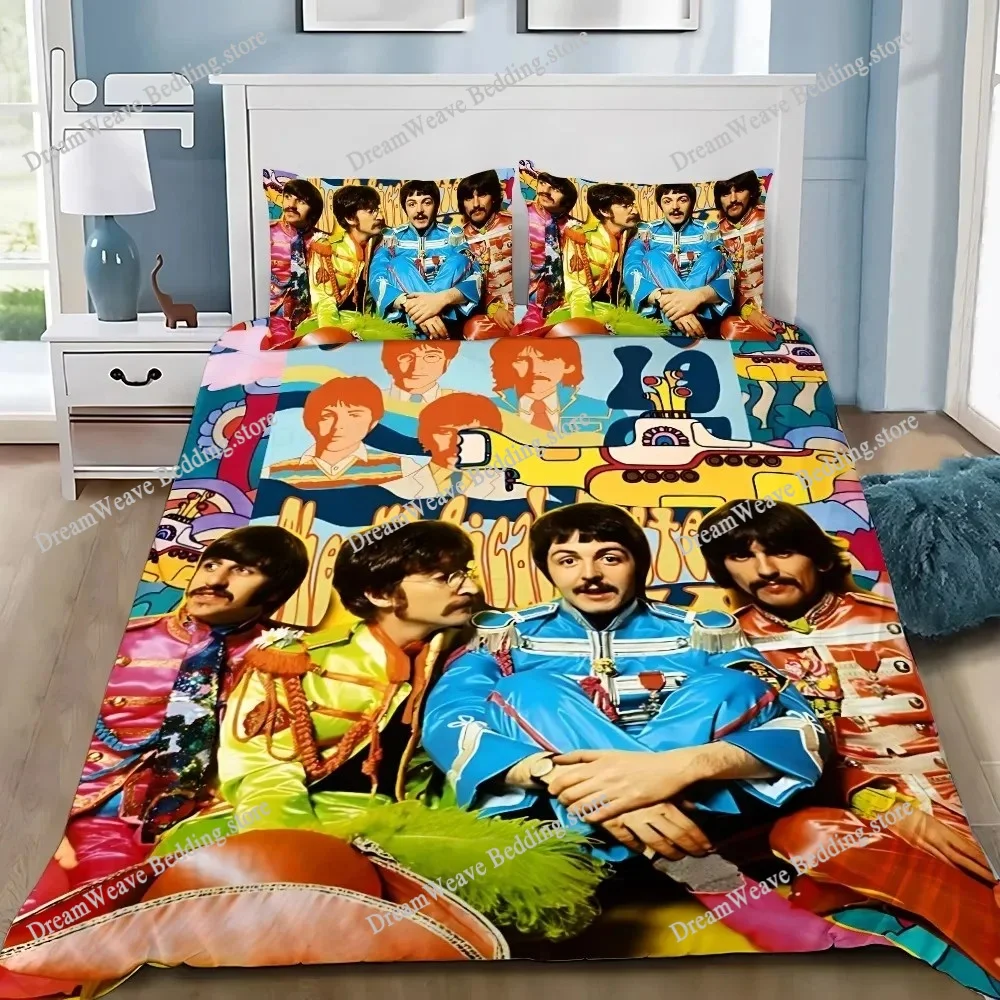 Rock Band The Fab Four Bedding Sets,Rock Band Mop-tops Printed Futon Cover Those Lads From Liverpool Duvet Cover for Teenagers