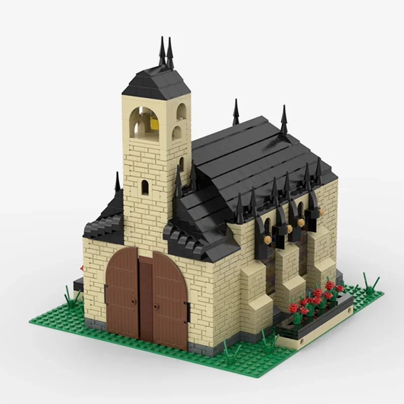 5731PCS Modular Church With Cemetery build from 4 MOCsConstruction DIY Education creative Children Brick Toy Birthday Gift Block