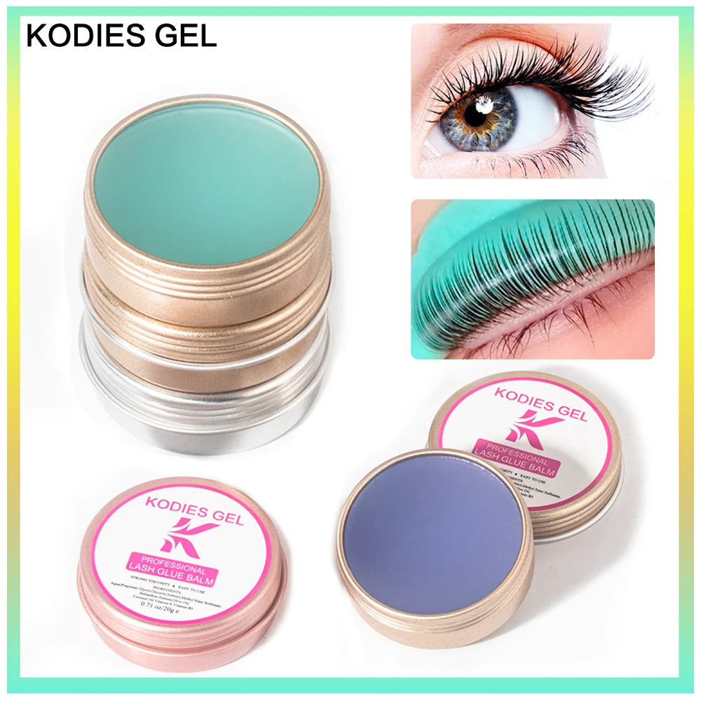 KODIES GEL 20g Lash Lift Glue Balm Adhesive Wax Eyelash Extension Supplies Strong Sticky Eyebrow Perm Fixing Glue Beauty Tools