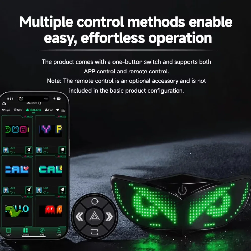 Universal DIY Customizable LED Helmet Display Screen For Bicycle Motorcycle Scooter Skateboard Mount Riding Warning Accessory