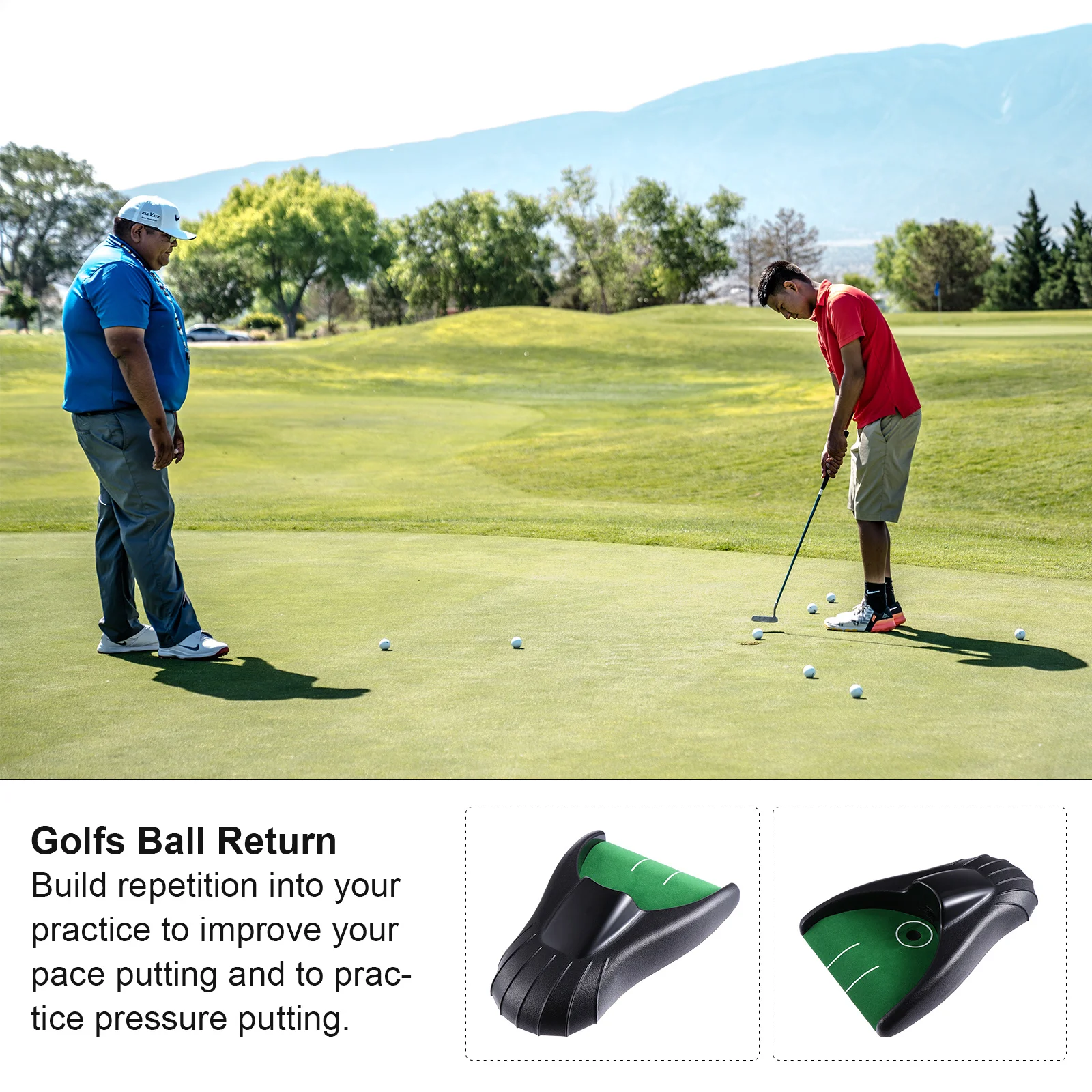 وضع كأس السيارات الكرة Returner تصميم منحنى مكافئ داخلي في الهواء الطلق ممارسة التلقائي آلة تدريب الغولف إكسسوارات الغولف #5