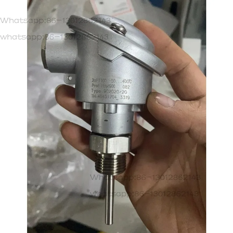 2XPT100 Temperature Sensor Probe, Stainless Steel Threaded Thermal Resistance Transmitter for Industrial Temperature Measurement