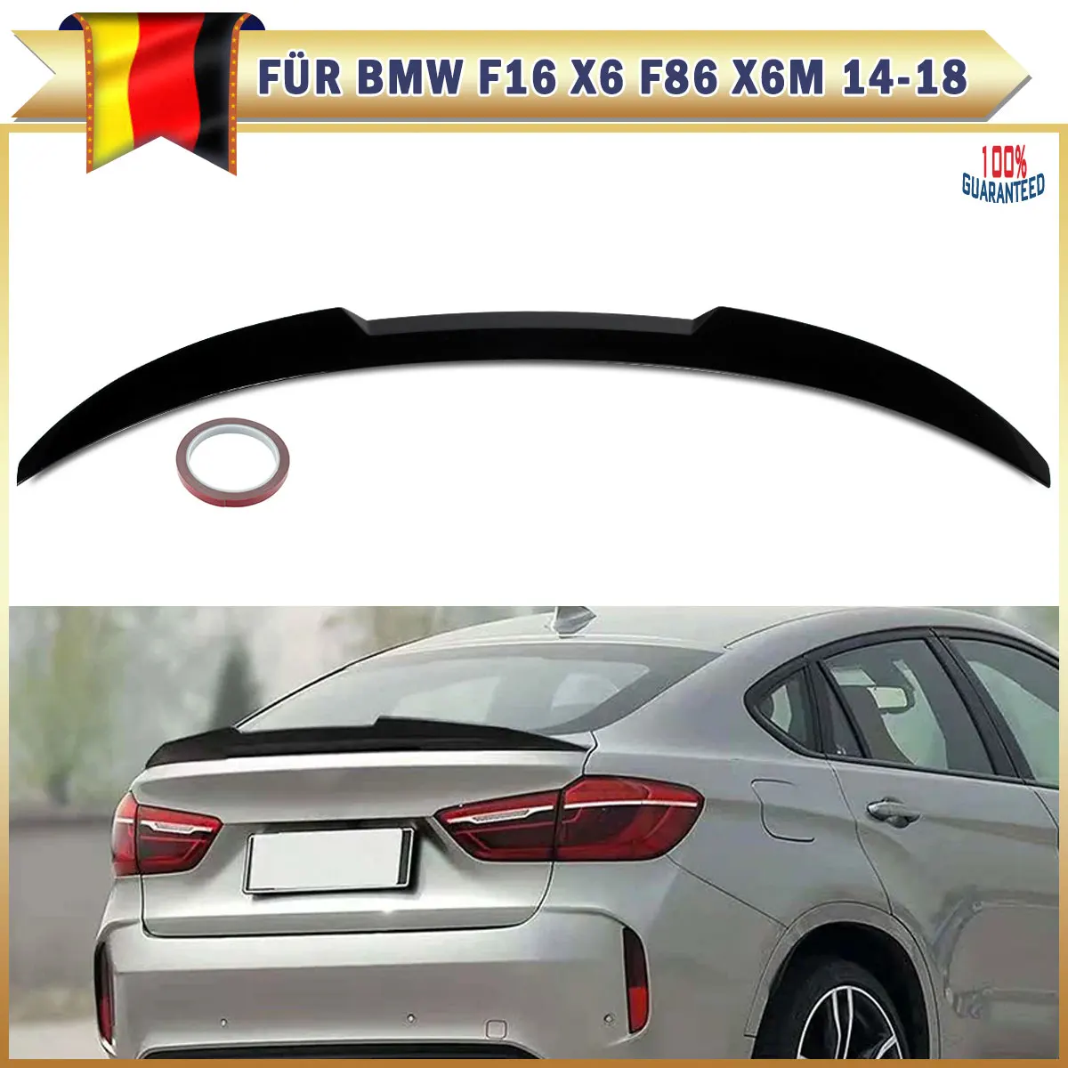 

For BMW X6 F16 X6M F86 M4 Style Rear Roof Trunk Spoiler Wing Lip 2015-2019 Rear Spoiler Wing Tuning Car Accessories Gloss Black