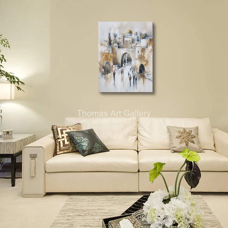 Historic and Sacred Jerusalem Old City Arch Canvas Prints HD Contemporary Abstract Canvas Wall Art Israel Jewish Home Decor