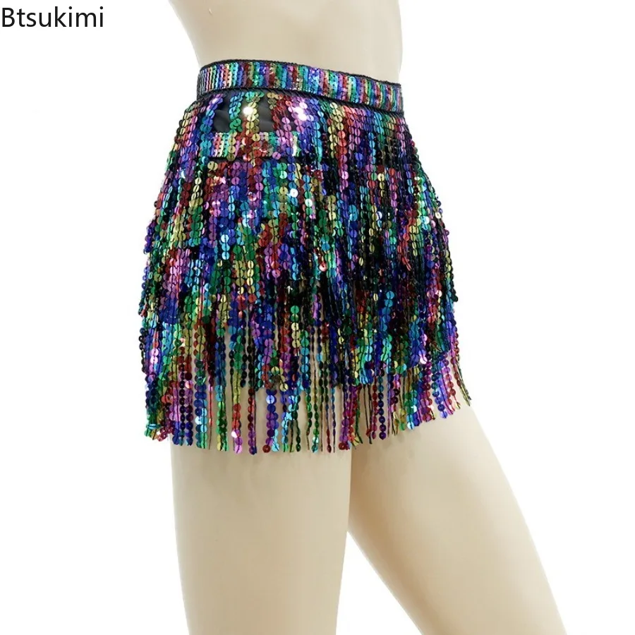 Belly Dance Practice Clothes Belt for Women Belly Dancing Accessories Hip Scarf DJ Nightclub Dancing Waist Chain Tassel Scarf