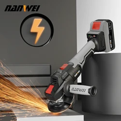 NANWEI  Brushless Cordless Rechargeable Angle Grinder 20v 125mm Polishing Machine  Angle Grinder