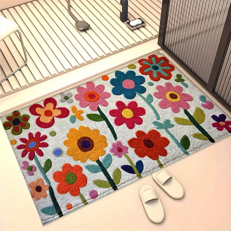 VIKAMA – tapis de salle de bain de style nordique minimaliste, tapis antidérapant et absorbant pour porte d'entrée, décoration de la maison