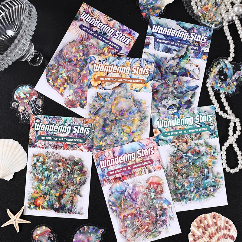 30cps/lot Kawaii Scrapbook Stickers ocean stars DIY Journaling Scrapbooking Supplies Decorative Stationery Sticker