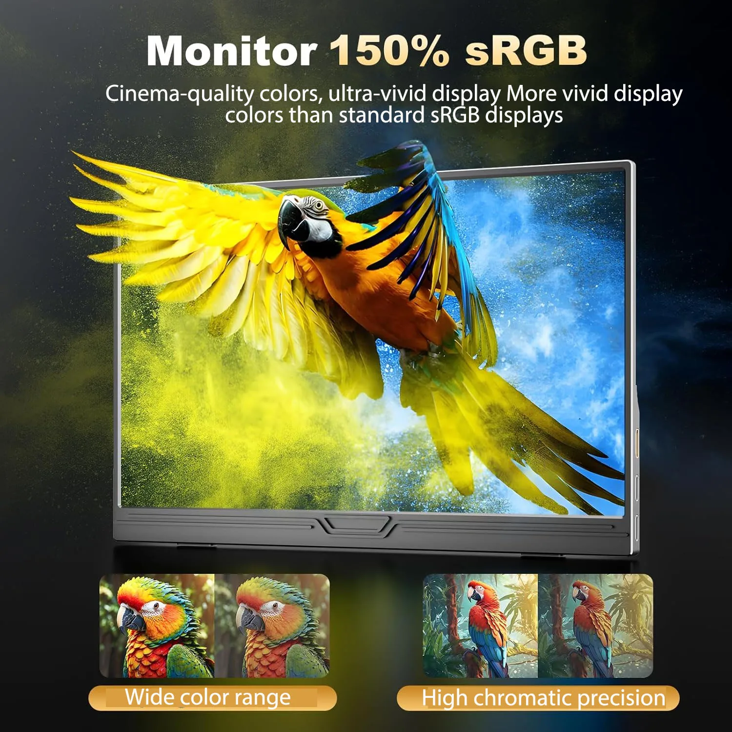 شاشة محمولة 15.6 بوصة 2.5K 2560 × 1440 FHD IPS 500Nits 150%sRGB شاشة عرض الألعاب لأجهزة الكمبيوتر المحمول والهواتف Xbox PS4/5 PC