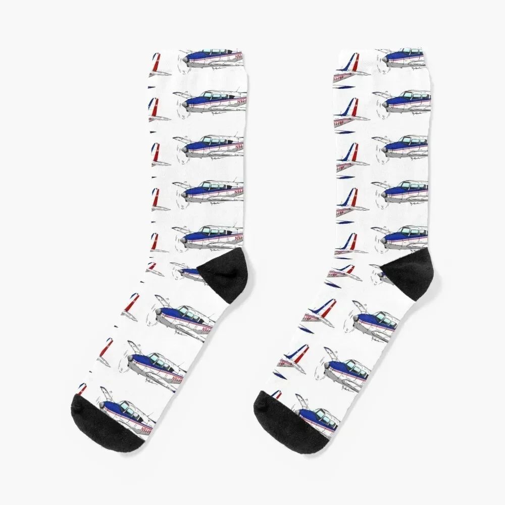 Piper Comanche N9119P Socks Crossfit moving stockings cartoon Run Men Socks Women's