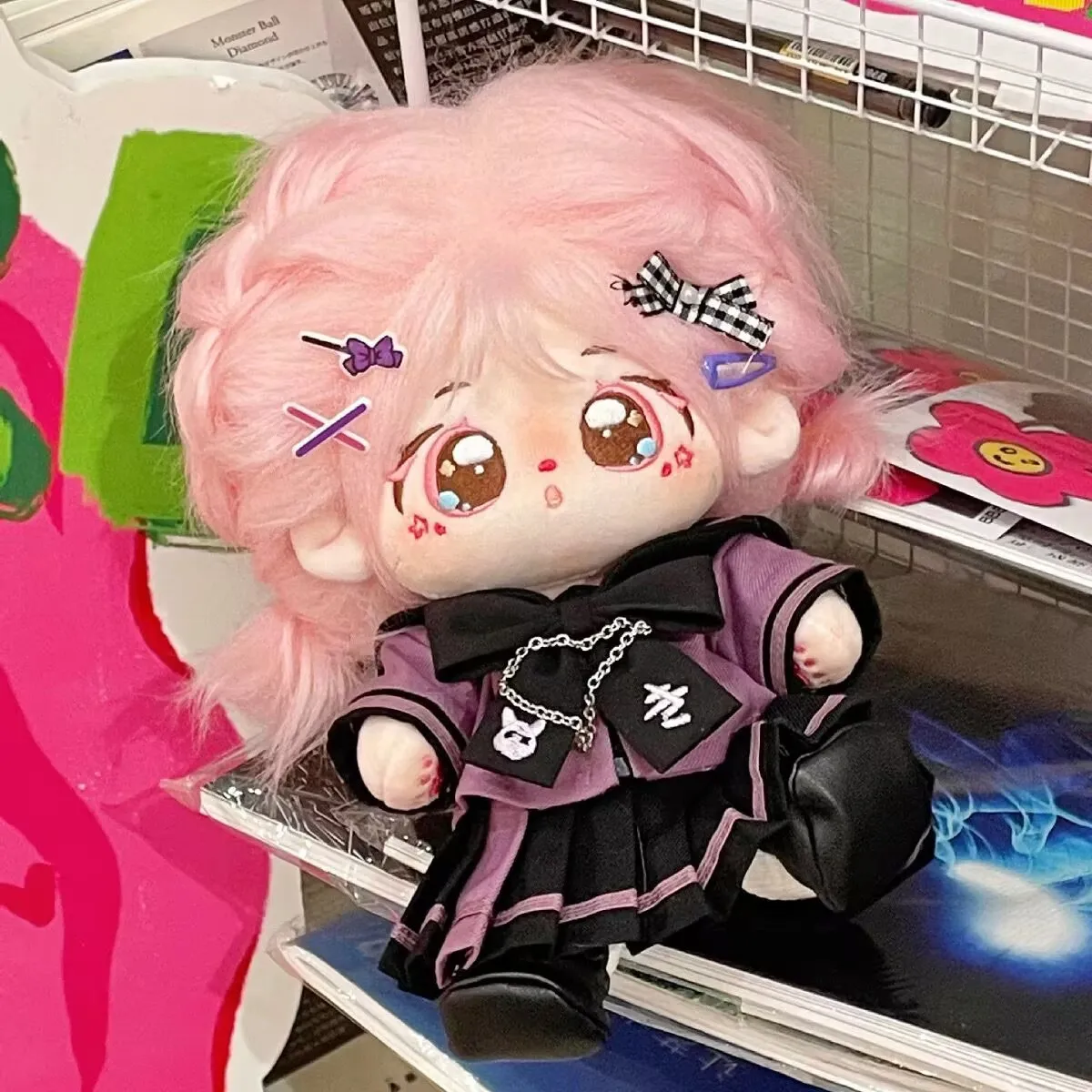 فستان أطفال ملح وحلو، مقاس 20 سم، طقم زي مدرسي أرجواني داكن، فستان دمية قطن، طقم مكون من ثلاث قطع، تغيير زي الدمية