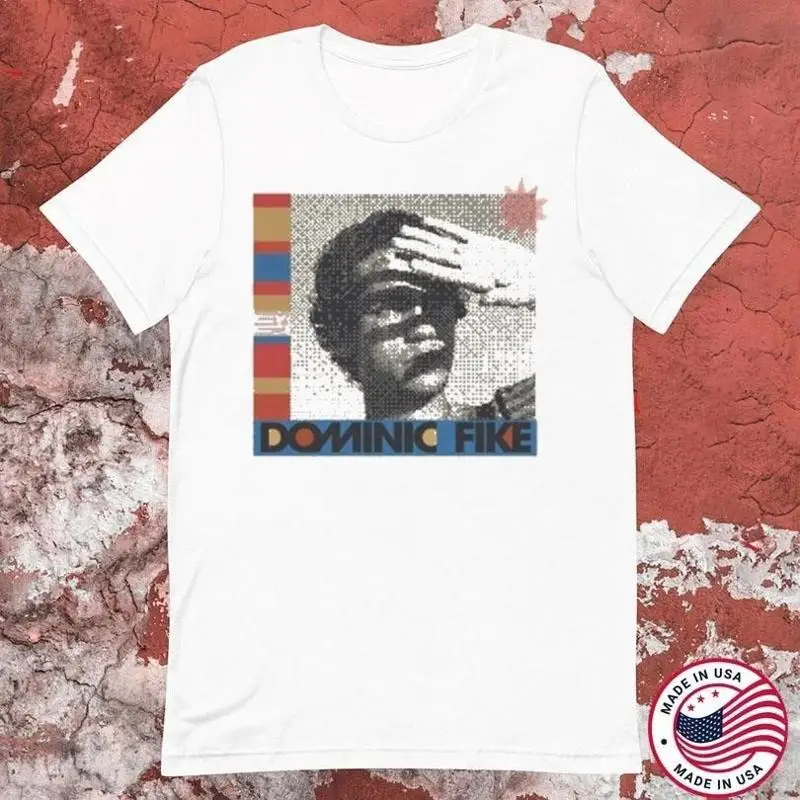 Dominic Fike Black White Face Graphic Sleeve Stripes T-Shirt