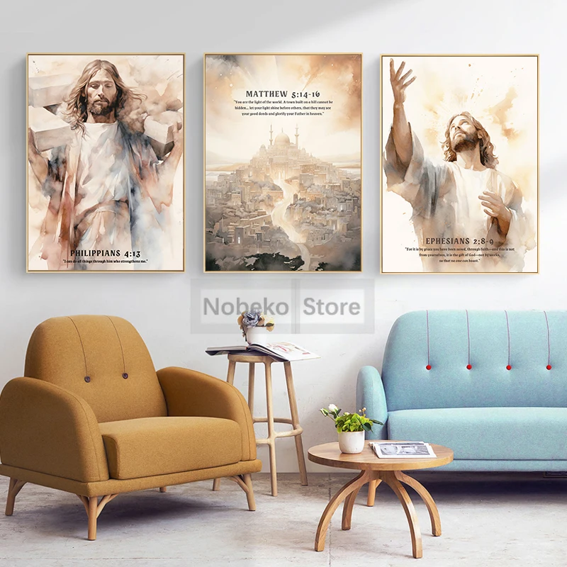 Bible Verse Posters Jesus Inspirational Art Proverbs Quote Prints Canvas Religious Painting Pictures Home Room Christian Decor