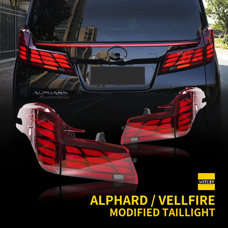 For Toyota ALPHARD/VELLFIRE car taillight assembly modification through taillight steering brake reversing fog lights running li