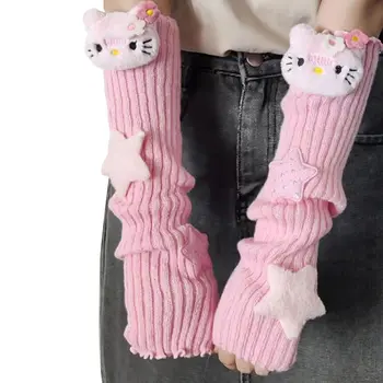 Sanrio Kawaii Hello Kitty Kryt na ruku Anime Teplý Y2K Hottie Roztomilý pletený kryt na ruku Rukavice bez prstů pro dívky Dárek 6 nejlepší prodej Ohřívač vosku Hello Kitty - №3