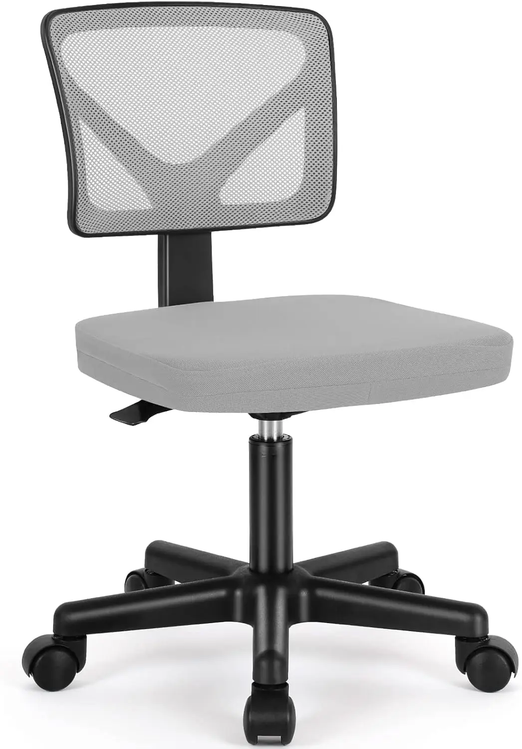 

Small Desk , Ergonomic Low-Back Mesh Rolling Work Swivel s with Wheels, Armless Comfortable Seat Lumbar Support for