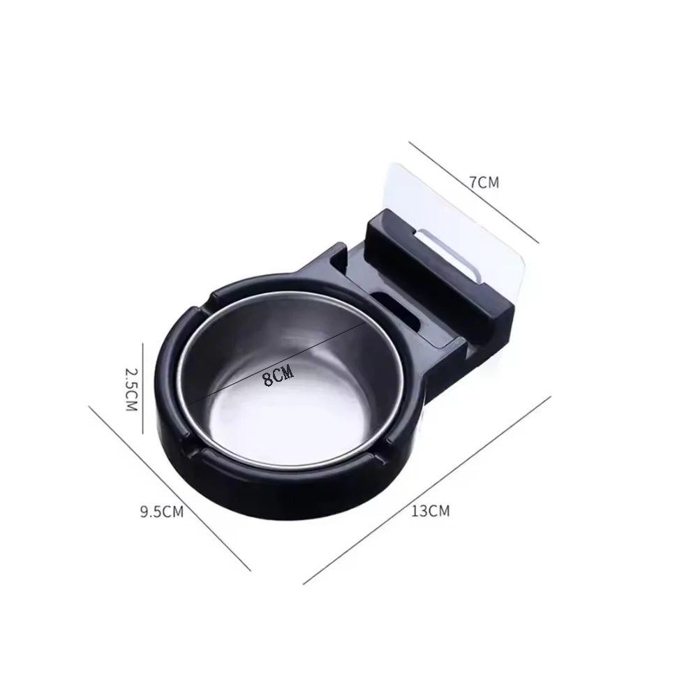 Stainless Steel Portable Ashtray Wall Split Design Hanging Ash Storage Cup with Sticker for Toilet Home Office Cigarette