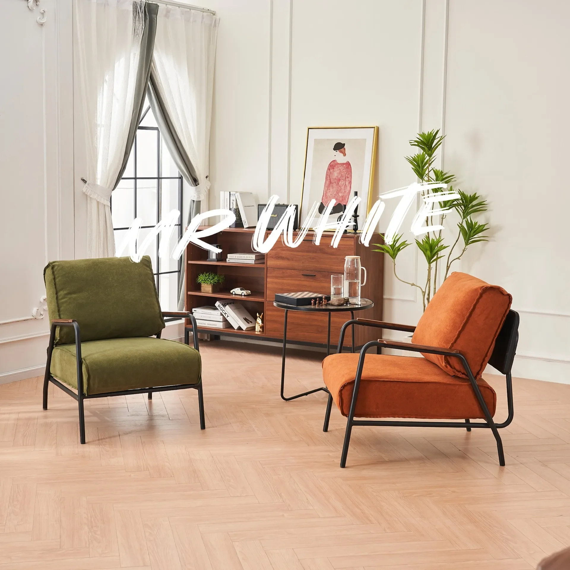 Napapi Nordic casual single sofa, comfortable cowhide sofa in the living room, reception chair in the rest