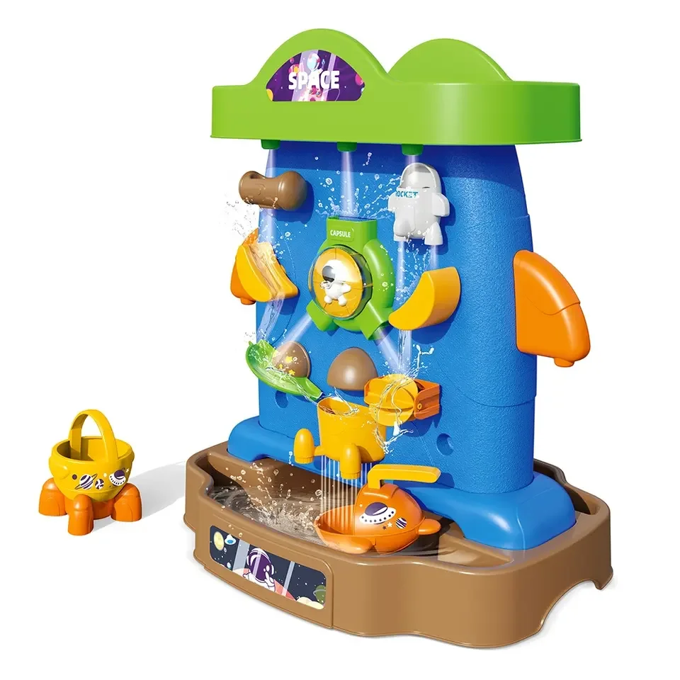 New arrival baby bath toys set spray water game play toy plastic kids bath toys diy waterfall