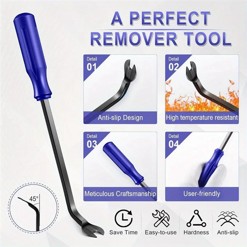 

LLCS-6 Pcs Auto Trim Removal Tool Kit, No-Scratch Plastic Pry Tool Kit - Interior Door Panel Clip Fastener Removal Set