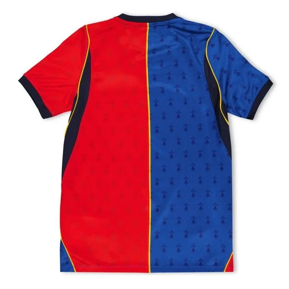 Dual‑Tone Split Badge Pattern Men T‑Shirt, Athletic Soccer Jersey Style, Quick‑Dry Breathable Short Sleeve Outdoor Sports Tops