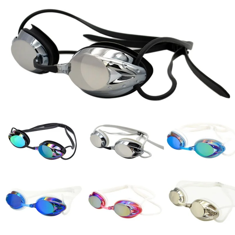 Adult Professional Swim Goggles High Definition Waterproof Anti-fog Electroplated Lens Glasses Adjustable Diving Eyewears