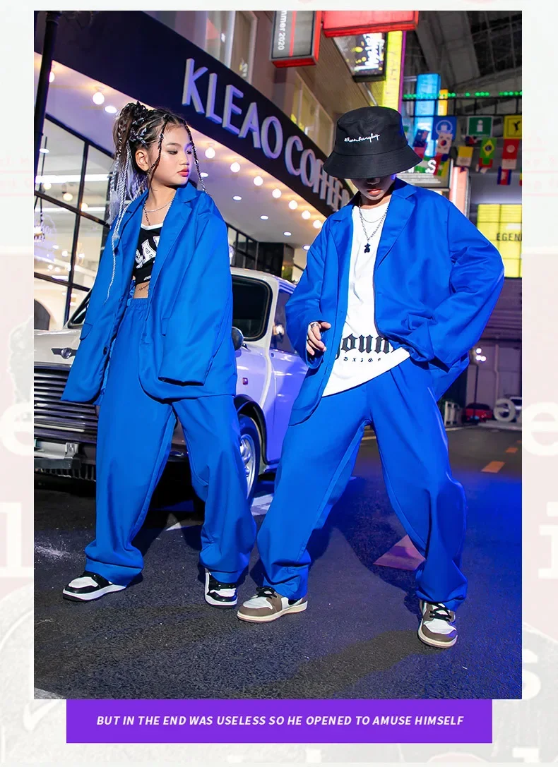 Kinder Jazz Hip Hop Street Dance Kostüme 3-teiliges Bühnenoutfit für Jungen Mädchen Kinder Tanzshow-Kleidung Größe 120-180cm – Detail 3