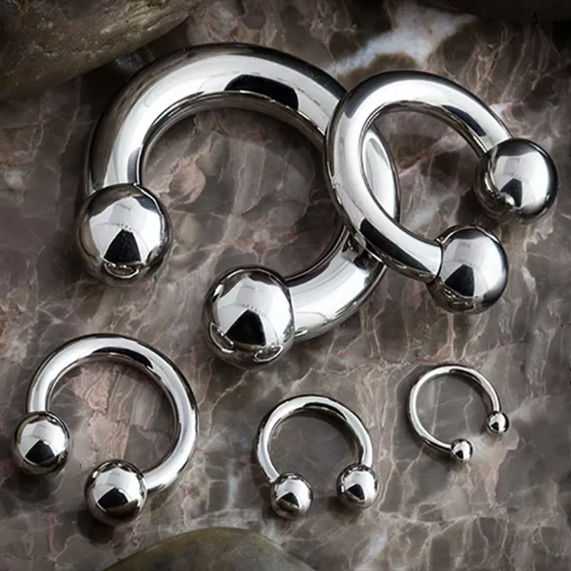 1pc Big Large Size   Nose Ring Ear Plug Expander Guauge Male Genital BCR Hoop Earring Piercing Body Jewelry