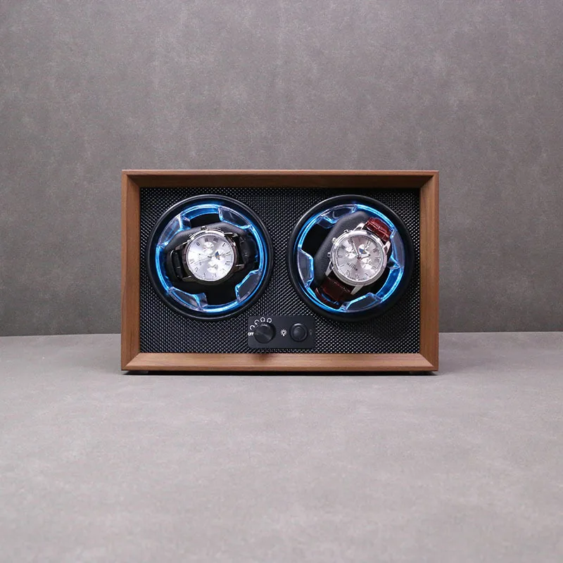 Watch Winder Wooden  Watch-Device Double Watch Position Mechanical Watch Box Carbon Fiber Leather Electric Winding Watch Box