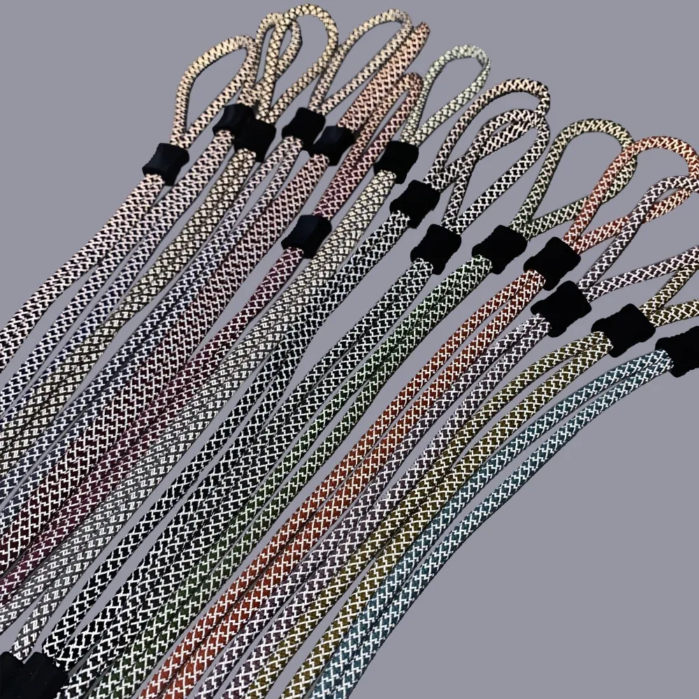 Łańcuszek do okularów sportowych, odblaskowy, antypoślizgowy, z regulowanymi klamrami, smycz do okularów, pasek do okularów, damski i męski