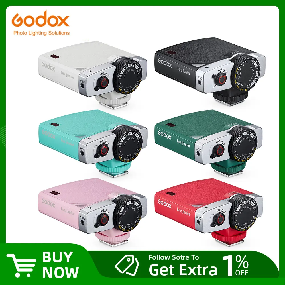 Godox Color Lux Junior Camera Flash GN12 6000K±200K 7 Levels Flash Speedlite Trigger for Canon Nikon Fuji Olympus Sony Camera