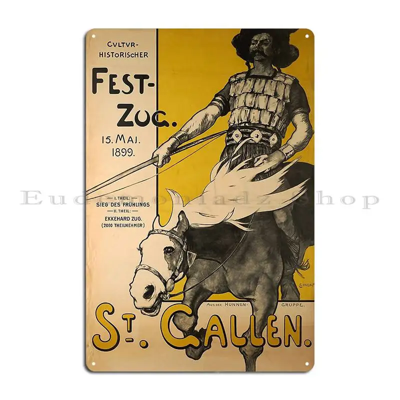 Retro Fest Zug St Gallen Metal Signs Designer Retro Wall Decor Garage Garage Tin Sign Poster