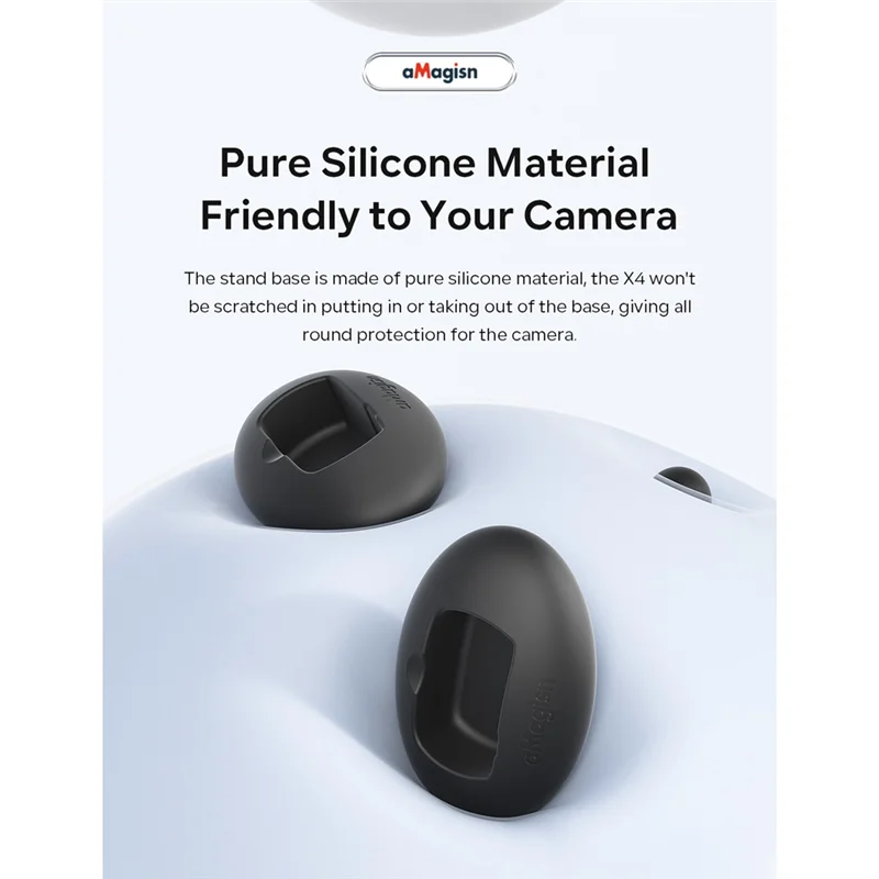 -B48C AMAGISN Silicone Stand Base For Insta360 X4 Mount Base Holder For Insta 360 X4 Action Camera Accessory