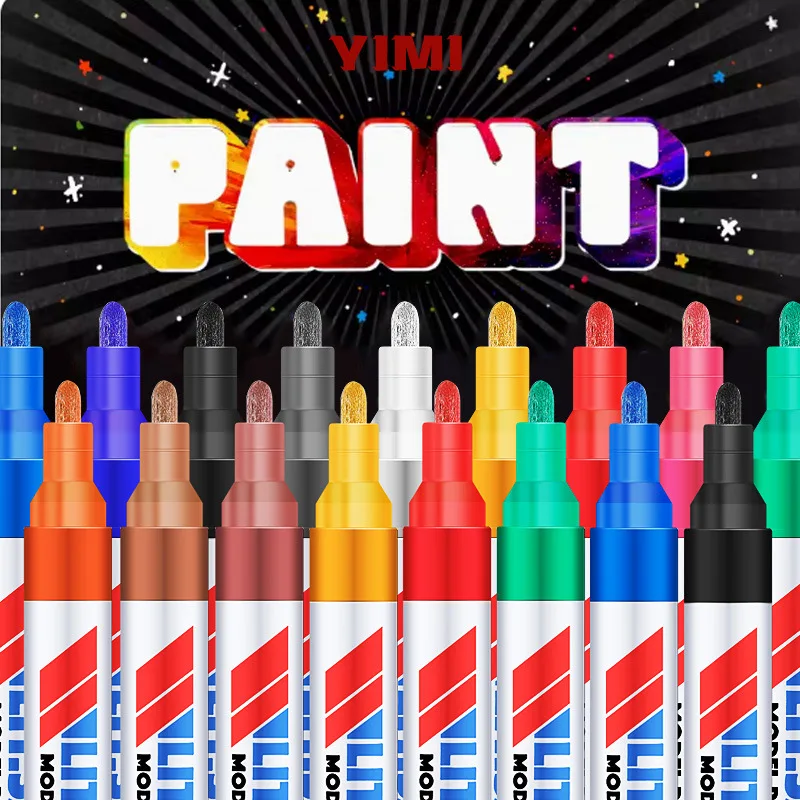 12 colori Set pennarelli bianchi oleosi permanenti pennarelli impermeabili pittura per pneumatici Graffiti penna Gel ambientale quaderno disegno Supplie