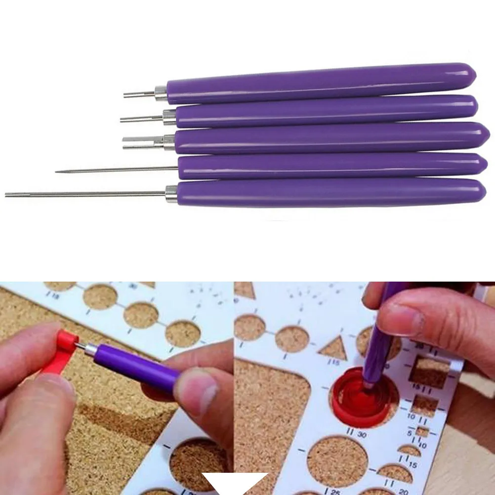 5Pcs Ceramic Indentation Pens for DIY Paper Lace Yan Paper Clay Nail Art Origami Stainless Steel Tips Wooden Holder Smooth Hard