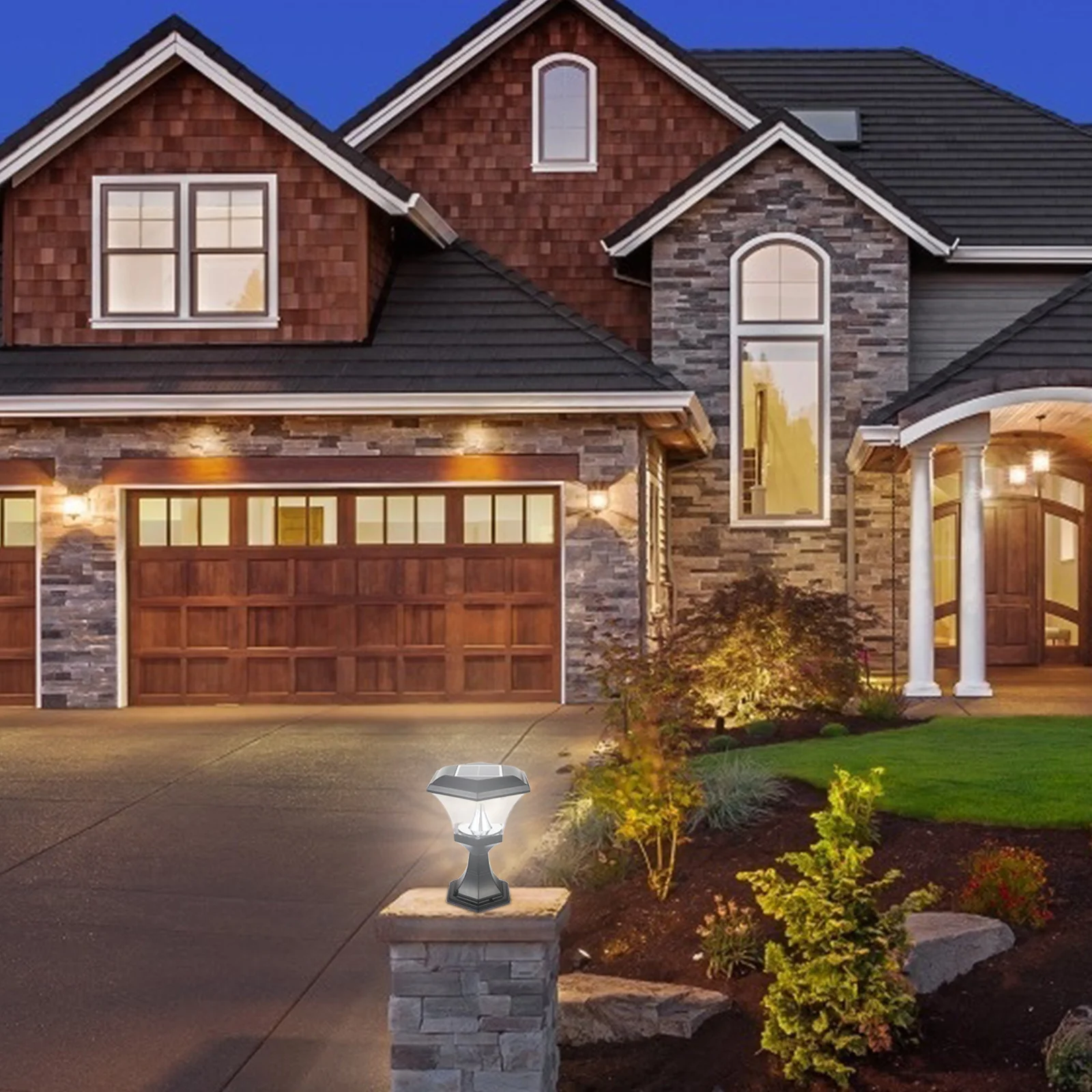 

1Pcs Solar Pillar Light Waterproof Outdoor Lamp Yard Lawn Light Solar Power Energy Saving Lighting